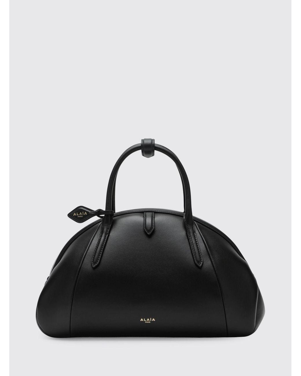Alaïa Black Medium Purse Smooth Calfskin Leather Handbag With Snap Closure