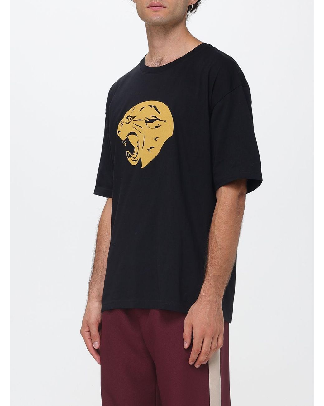 Valentino Garavani Blue Cotton Crewneck T-Shirt With Graphic Print And Dropped Shoulders for men