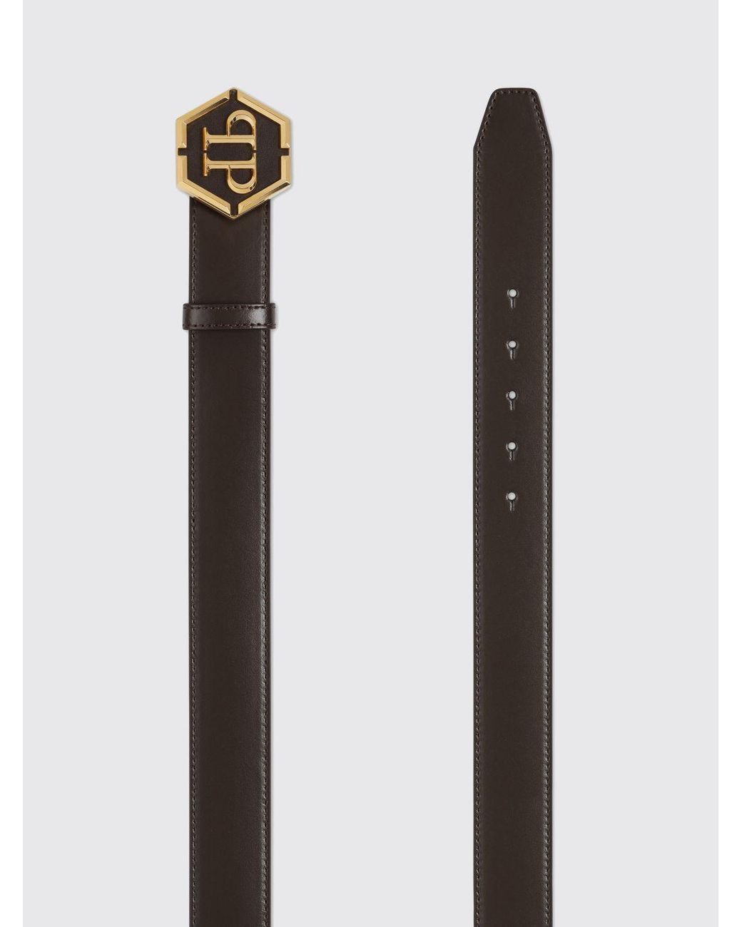 Philipp Plein Brown Leather Belt for men