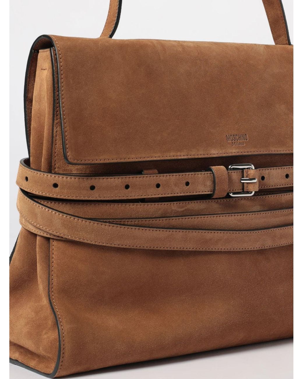Moschino Couture Brown Tie Me Suede Bag