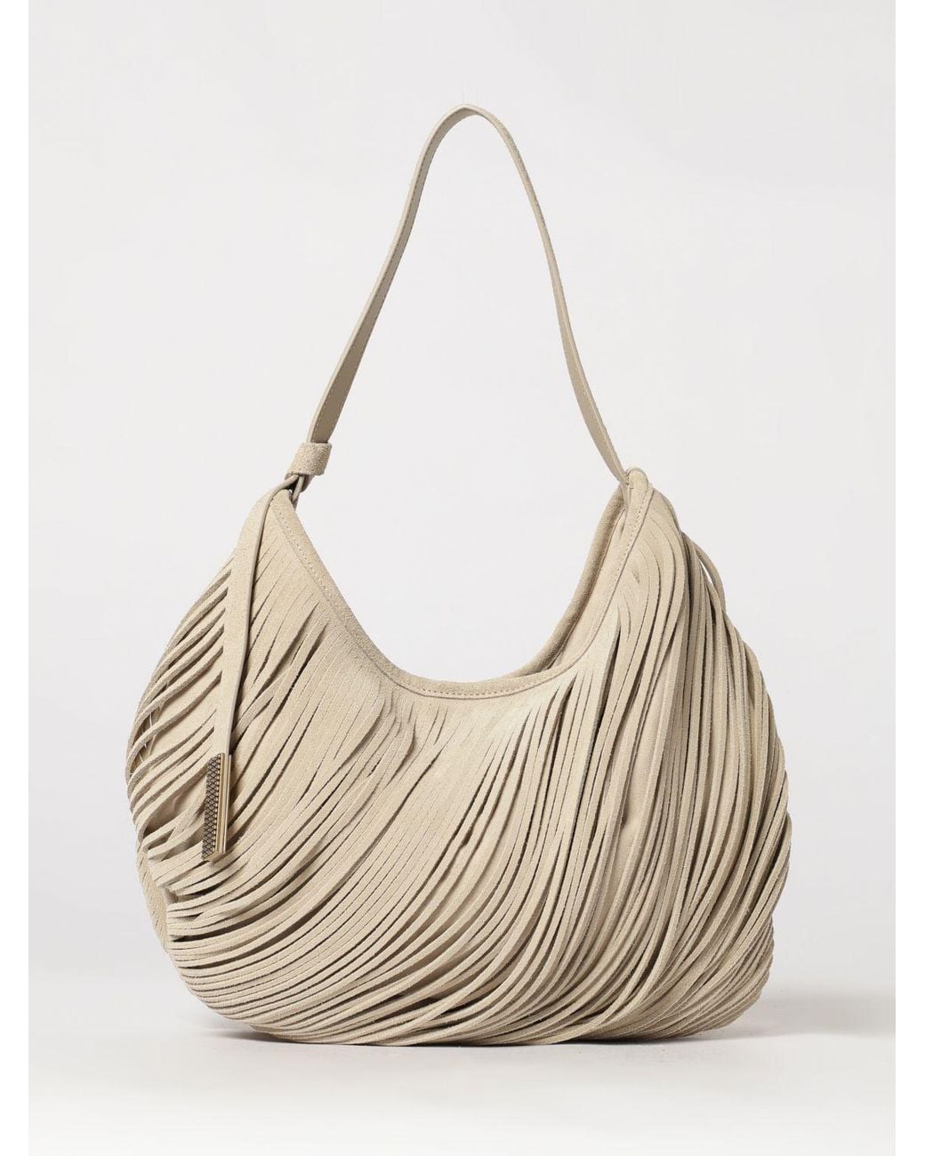 Emporio Armani Natural Suede Leather Shoulder Bag With Removable Pouch