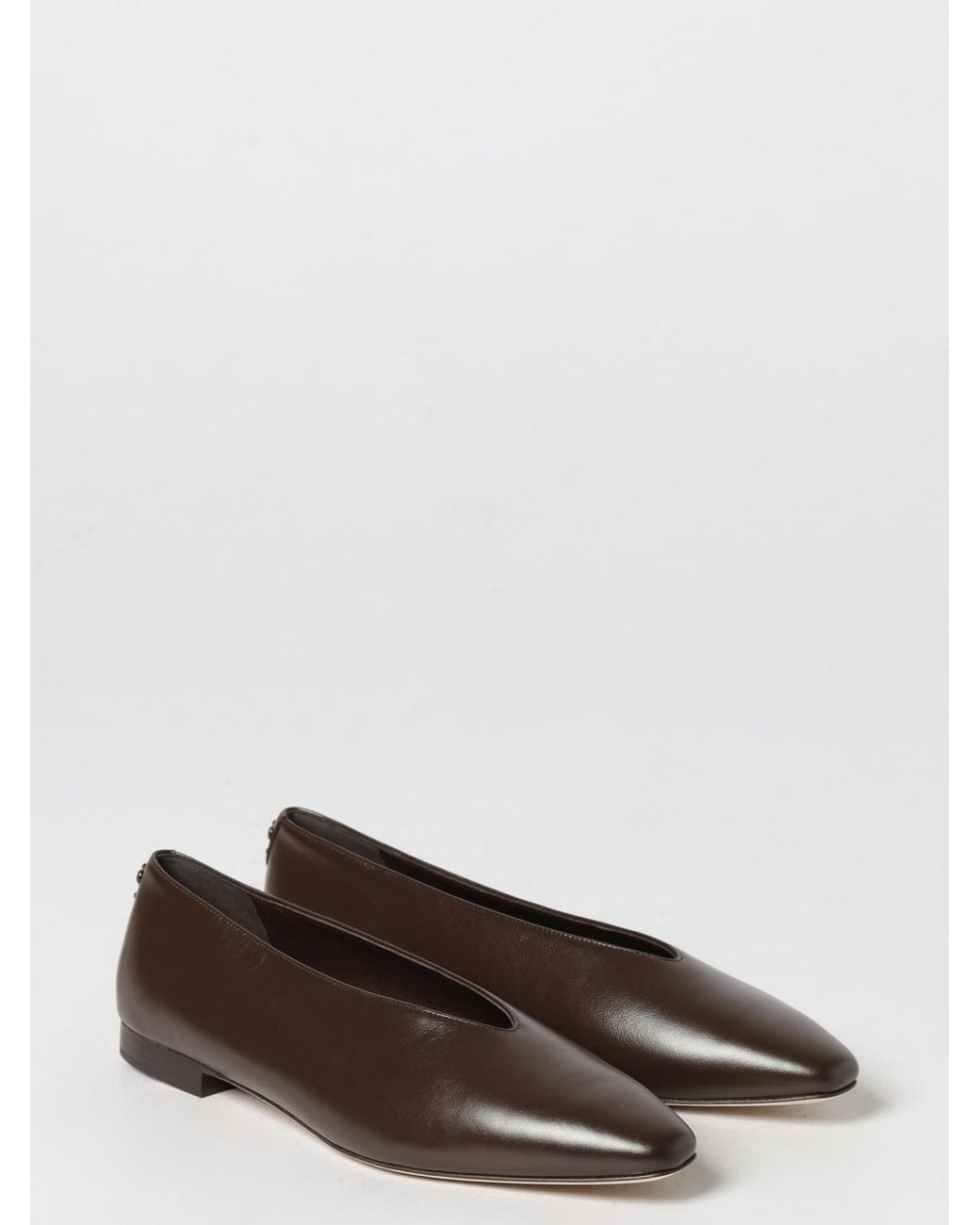 Jimmy Choo White Margot Smooth Leather Ballerina Flats With Rear Monogram