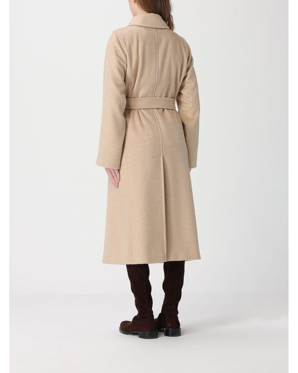 Abrigo De Lana Cruzado Max Mara de color Natural