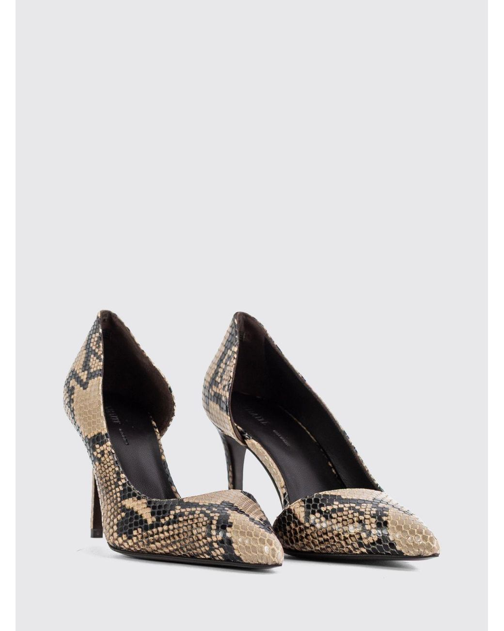 Khaite White Jett D'Orsay Python-Print Leather Pumps With High Stiletto Heel