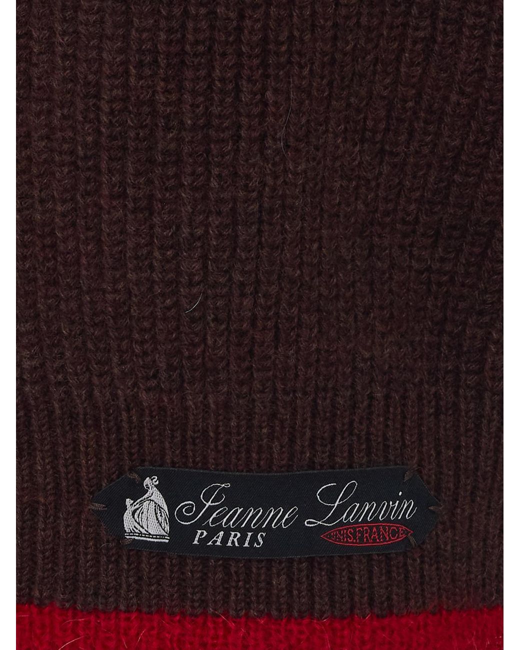 Lanvin Red Striped Wool Mohair And Cashmere Blend Crewneck Jumper for men