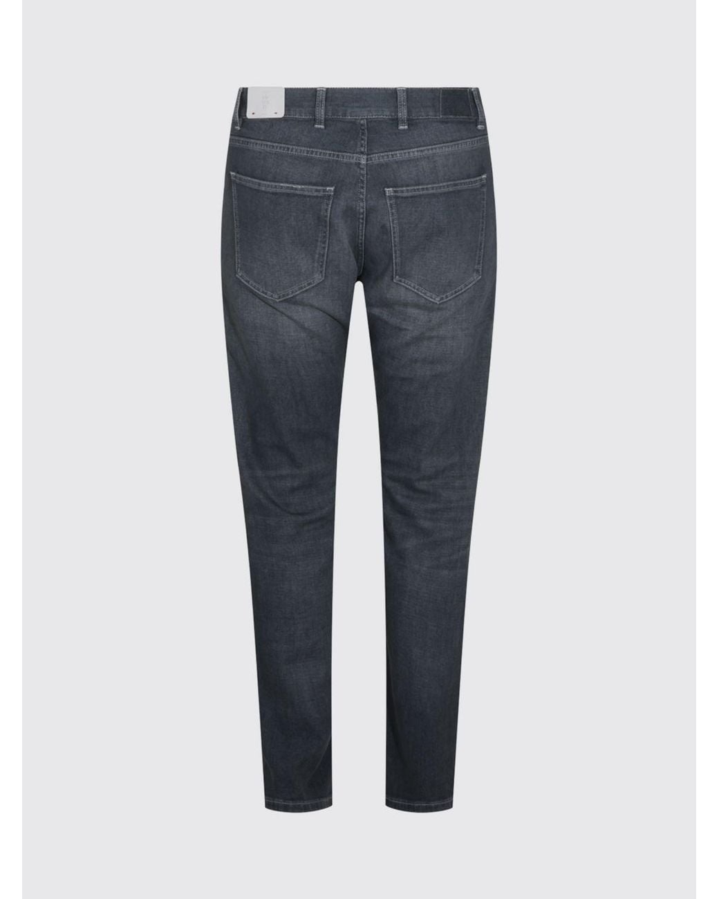 Eleventy Blue Slim Fit Five-Pocket Cotton Denim Jeans for men