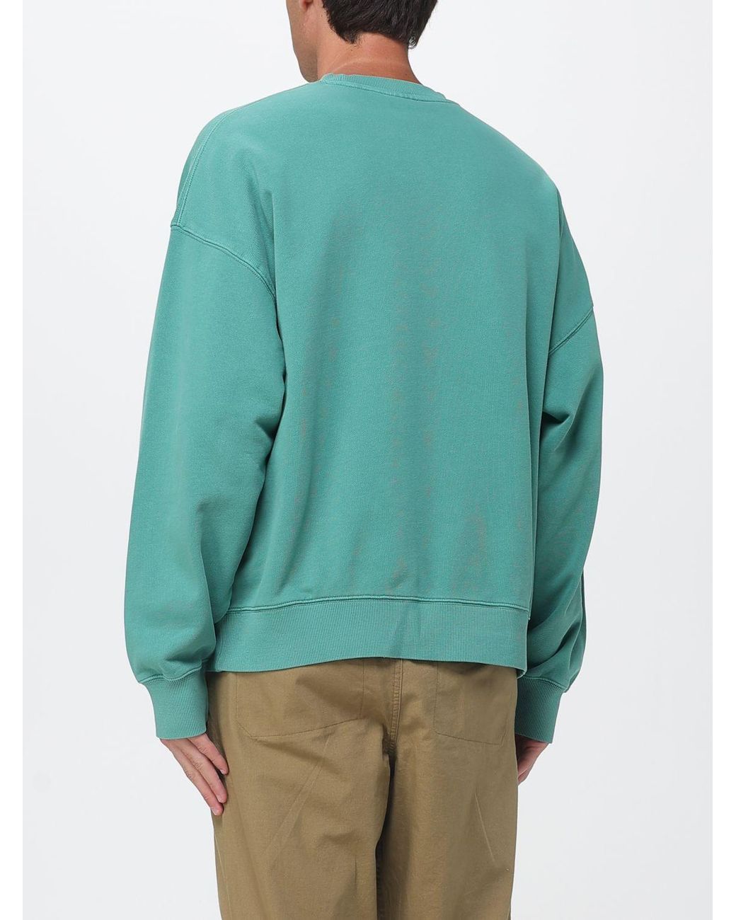 Carhartt Green Cotton Crew Neck Sweatshirt for men