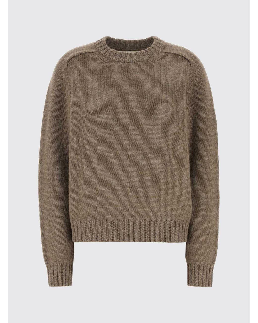 Khaite Brown Long-Sleeved Pure Cotton Crew Neck Jumper