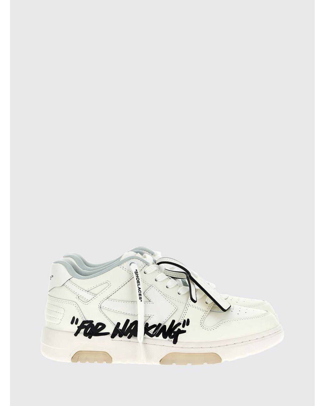 Off-White c/o Virgil Abloh Natural Out Of Office "For Walking" Low-Top Leather Sneakers for men