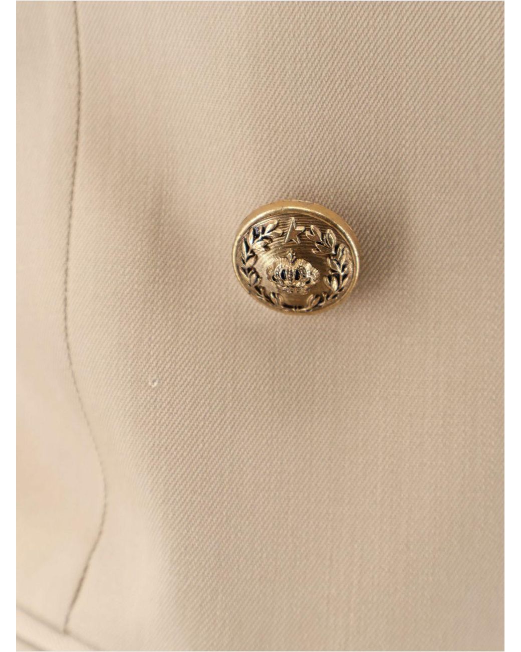 Golden Goose Deluxe Brand Natural Sand Double-Breasted Blazer With Heraldic Buttons
