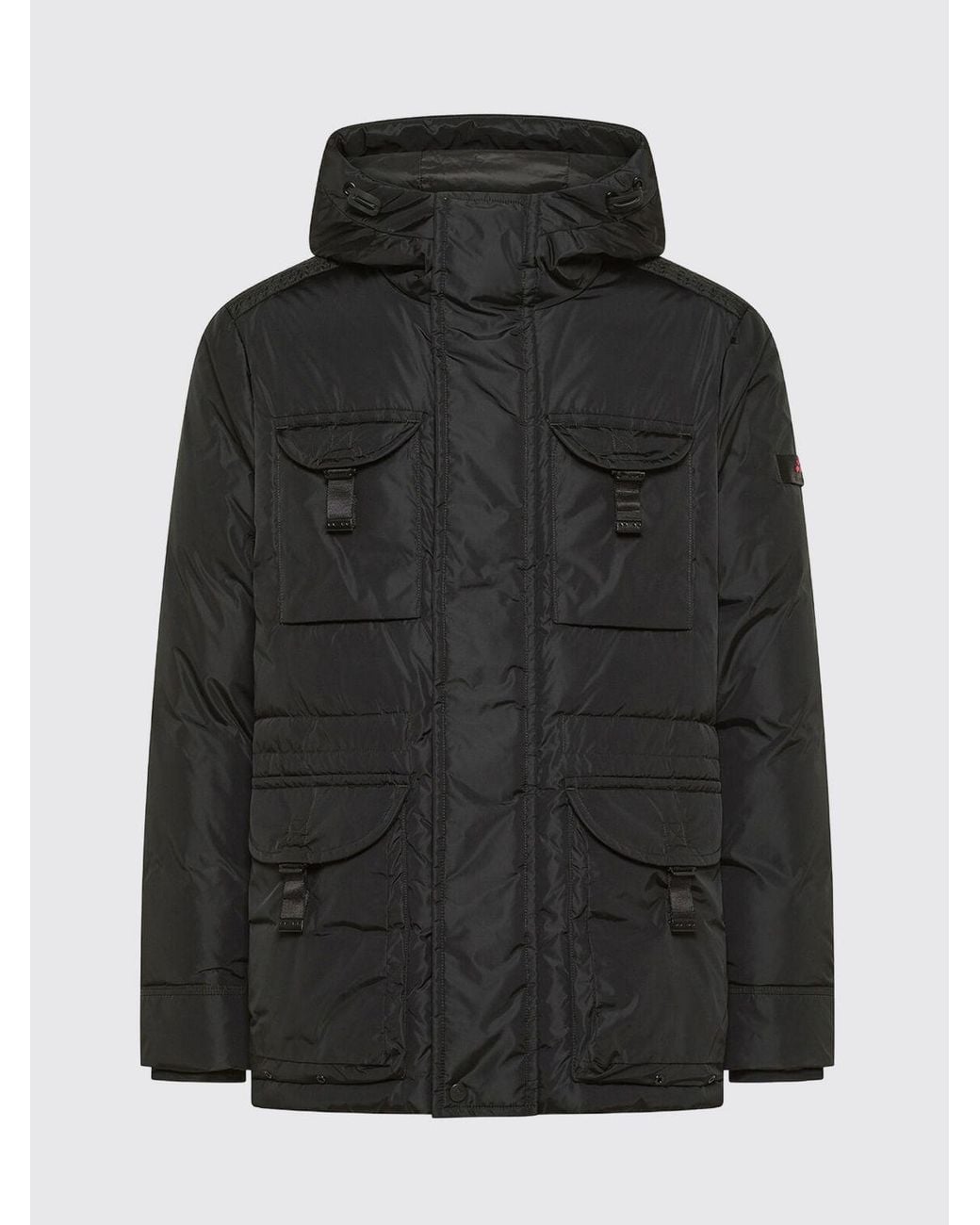 Peuterey Black Goose Down Short Utility Parka for men