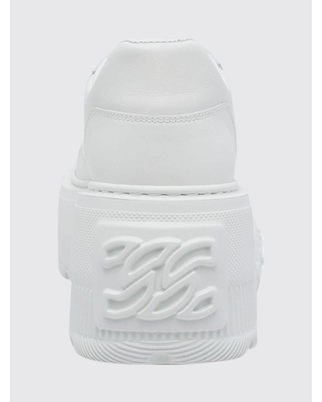 Casadei White Leather Platform Sneakers