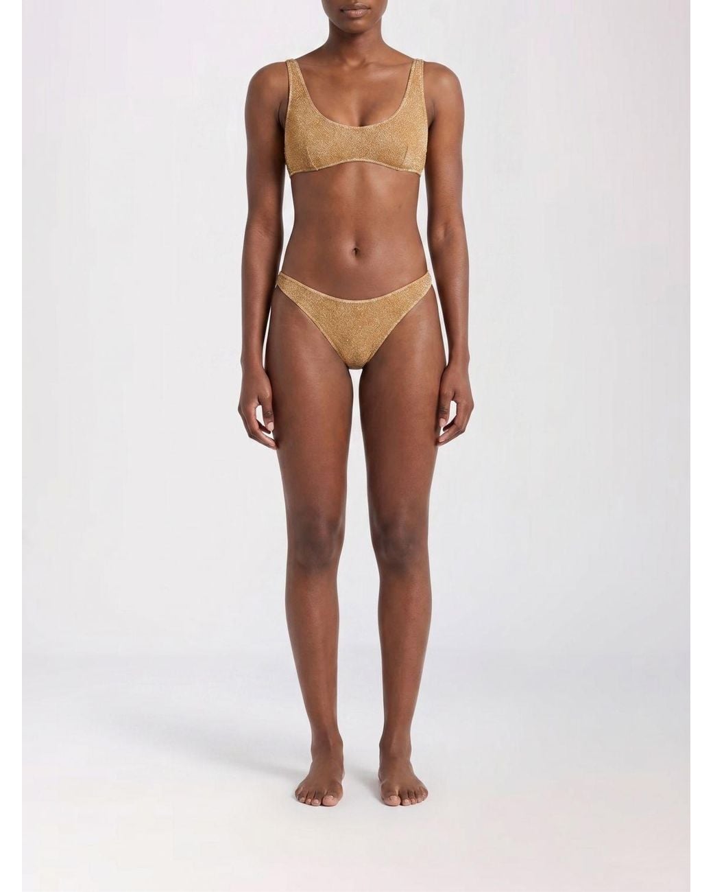 Oseree Metallic Lurex Bikini Swimsuit