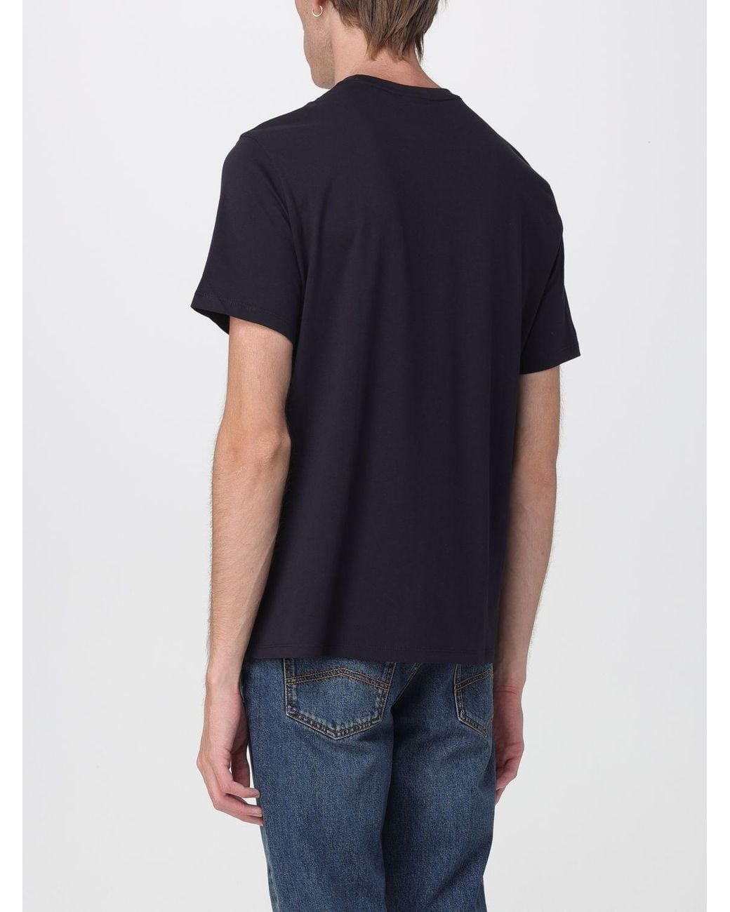 ARMANI EXCHANGE Black Crew Neck T-Shirt With Lettering Logo for men