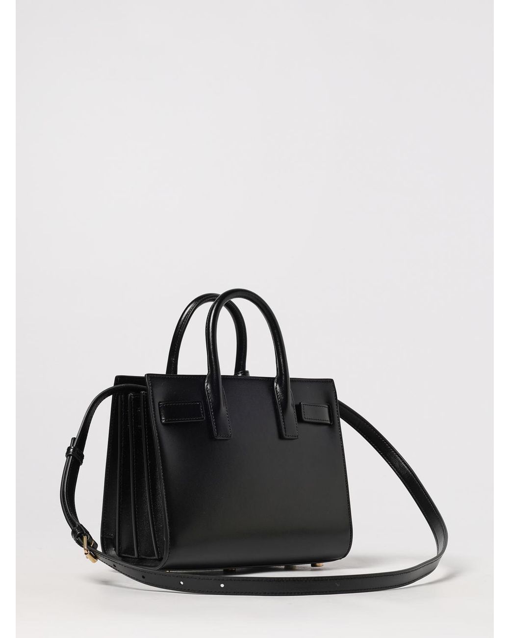 Saint Laurent Black Sac De Jour Nano Palmellato Leather Bag