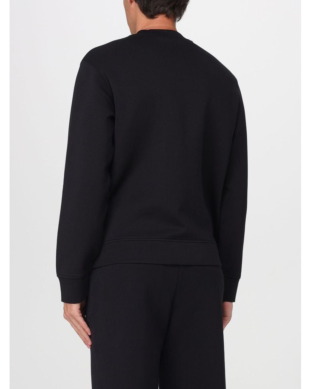 Emporio Armani Black Crew Neck Sweatshirt With Logo for men