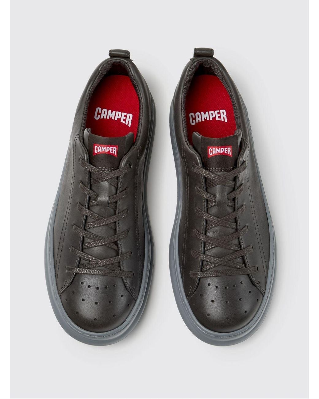 Camper Black Runner Low-Top Calfskin Sneakers With Eva Sole for men