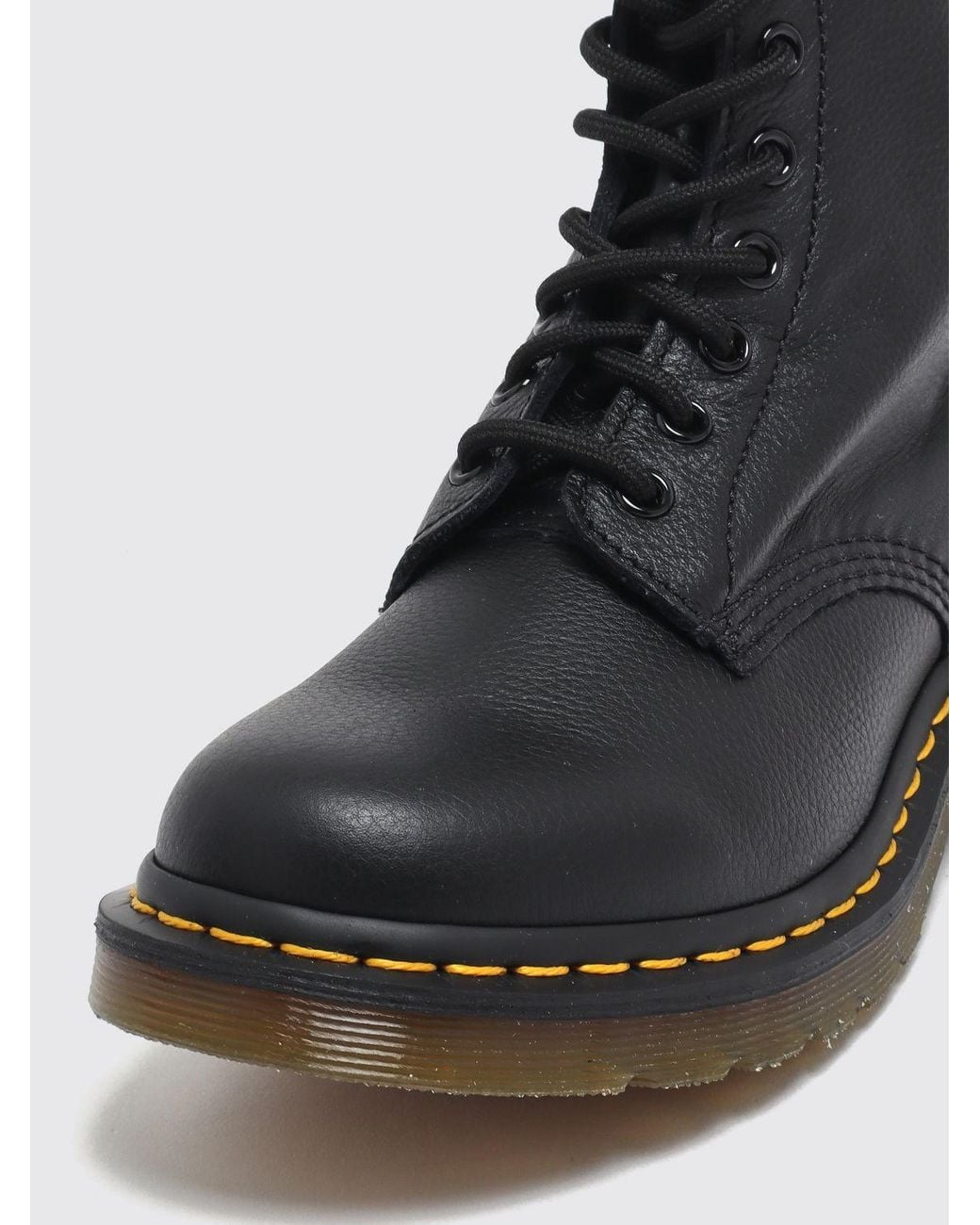 Dr. Martens Black 1460 Pascal Virginia Leather Combat Boots With Welted Sole