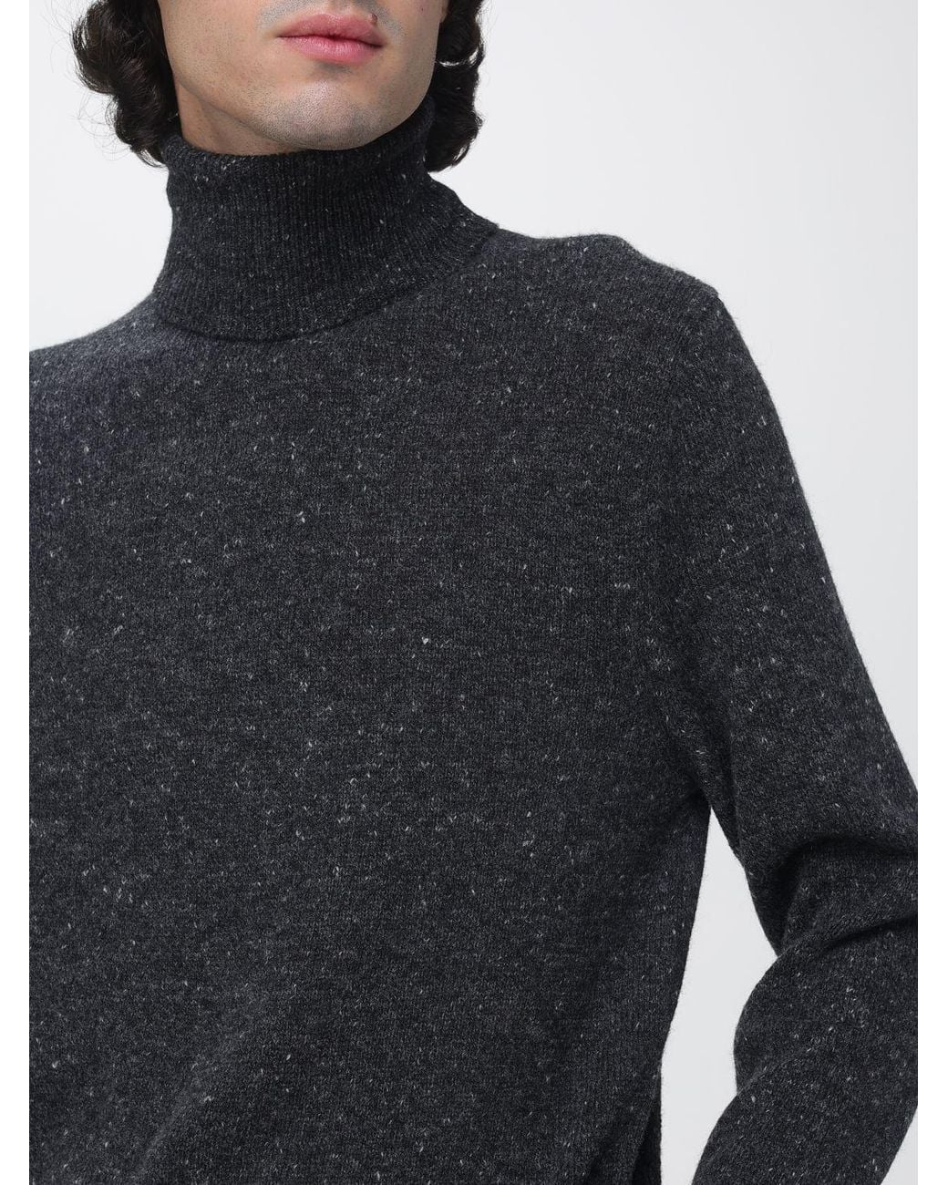 Luciano Barbera Gray Cashmere And Wool Blend Turtleneck Jumper for men