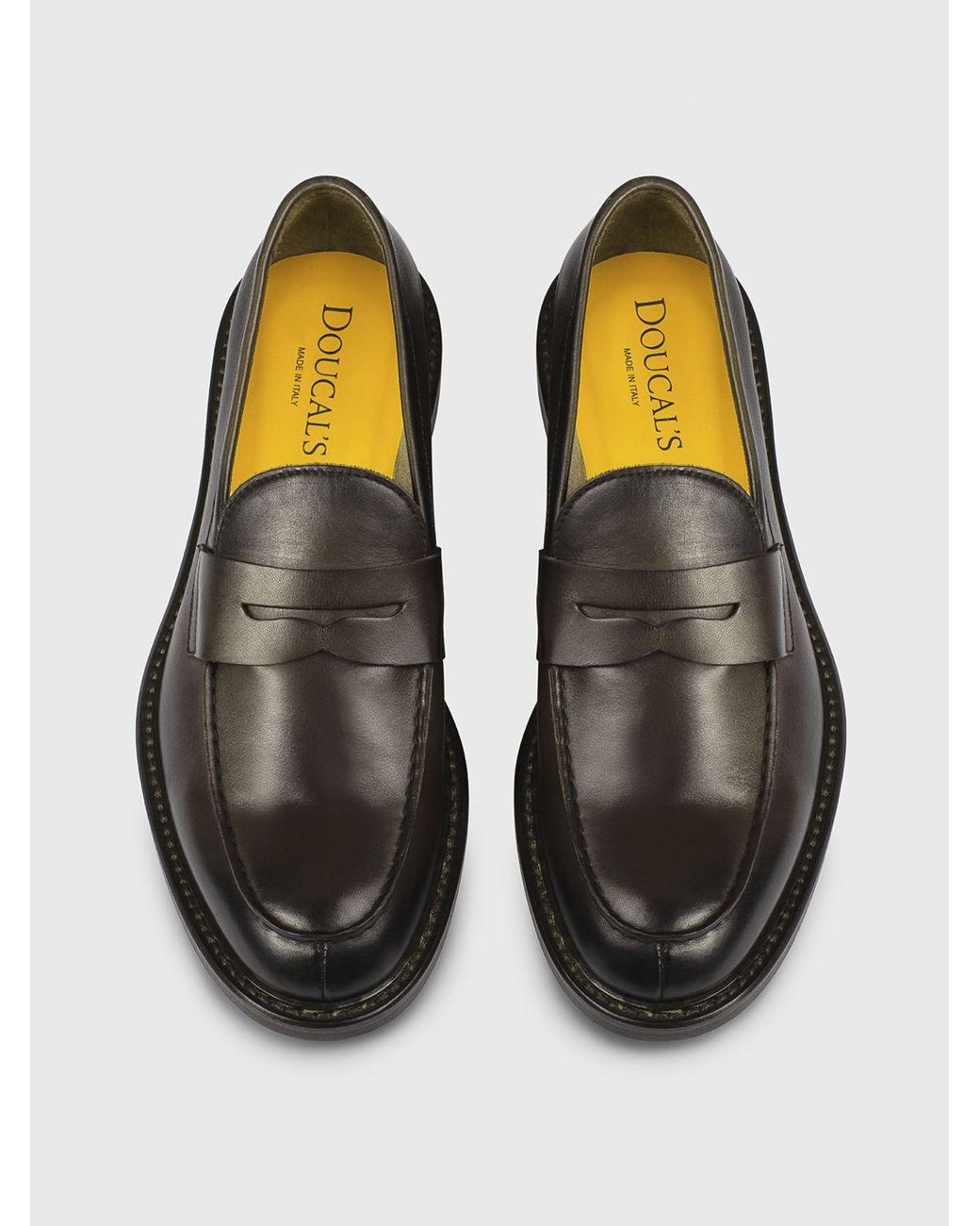 Doucal's White Leather Loafers for men