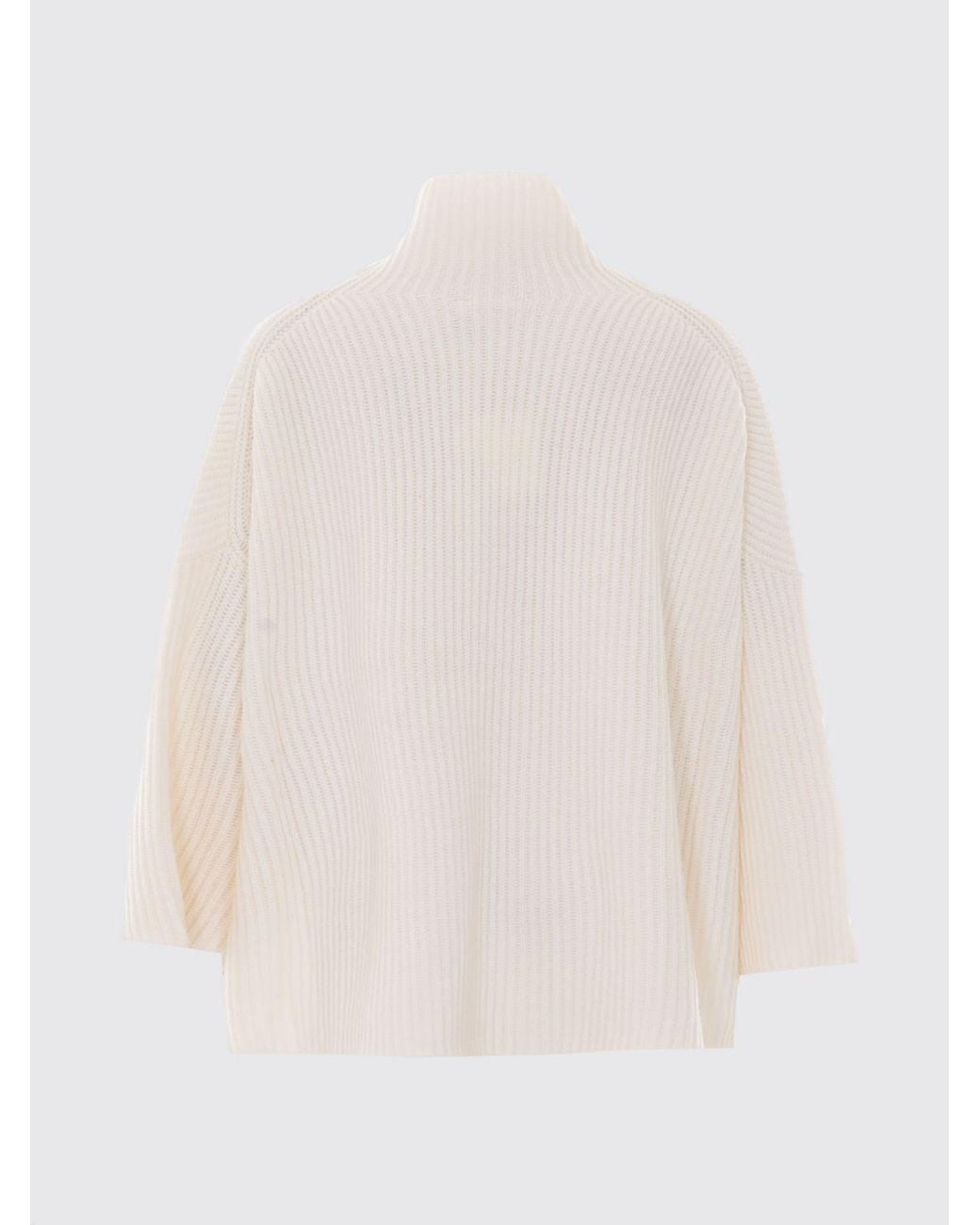 Not Shy White Langärmliger Rollkragenpullover Aus Reinem Kaschmir