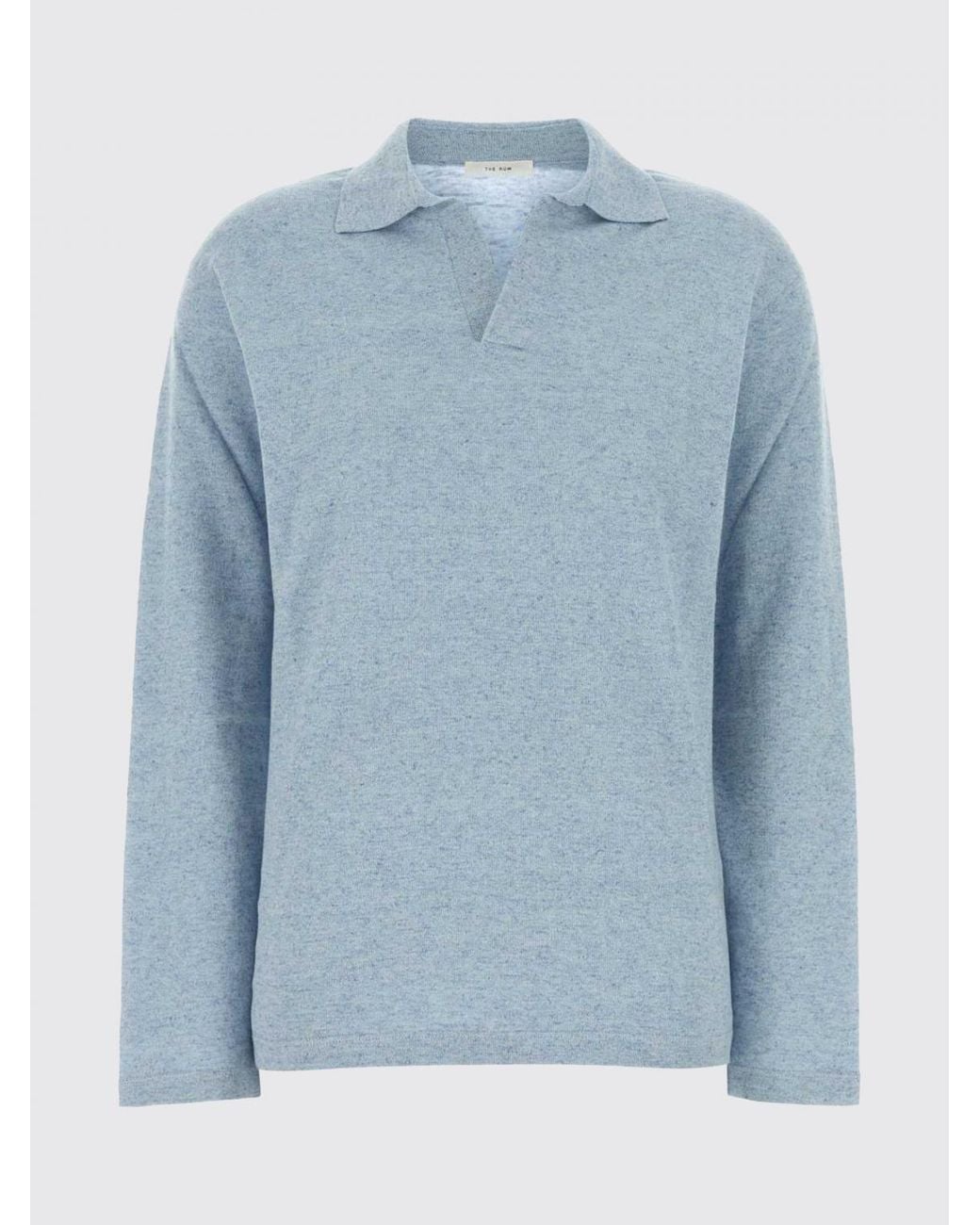 The Row Blue Cotton And Linen Polo Shirt