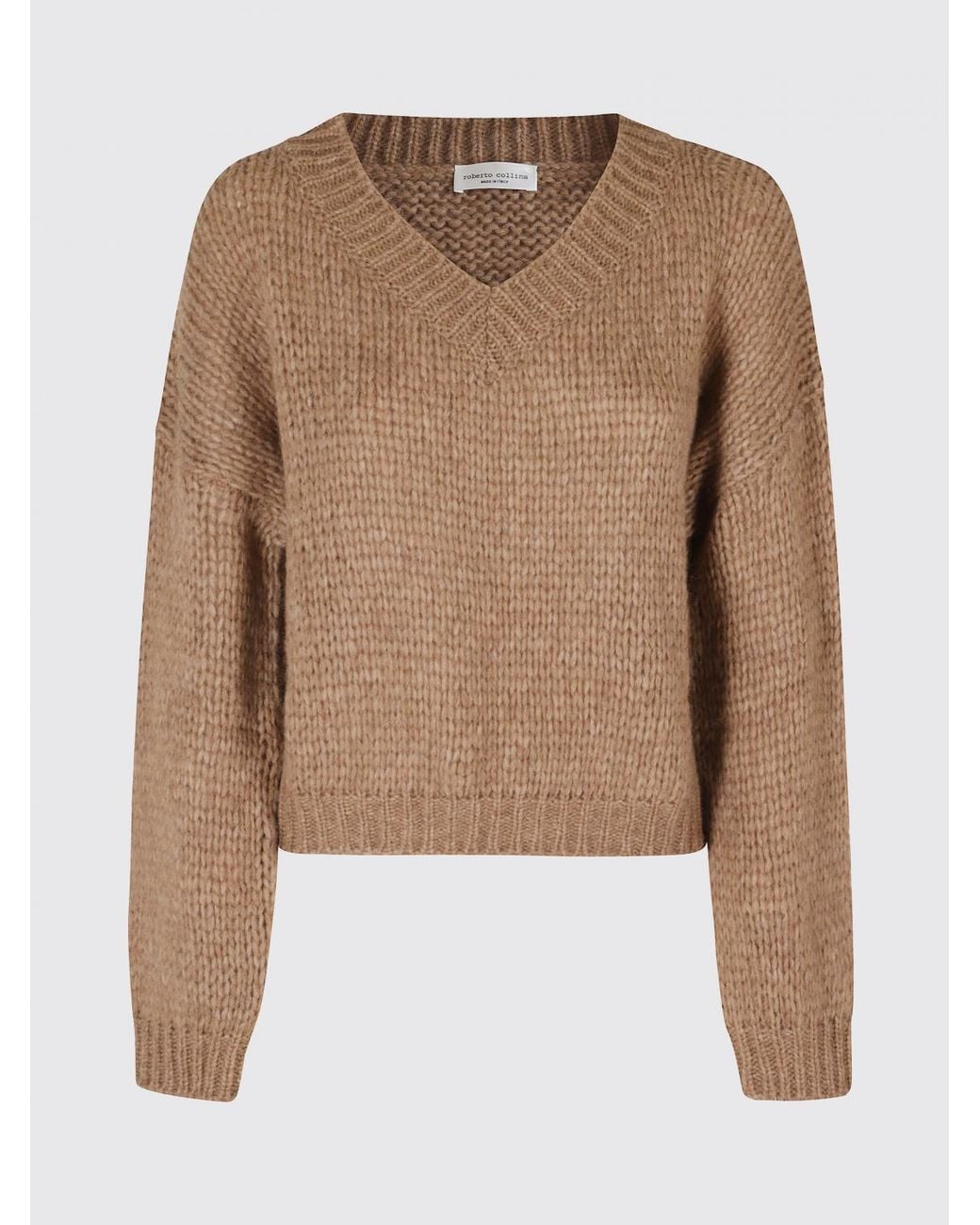 Roberto Collina Blue V-Neck Alpaca And Wool-Blend Jumper With Ribbed Trims