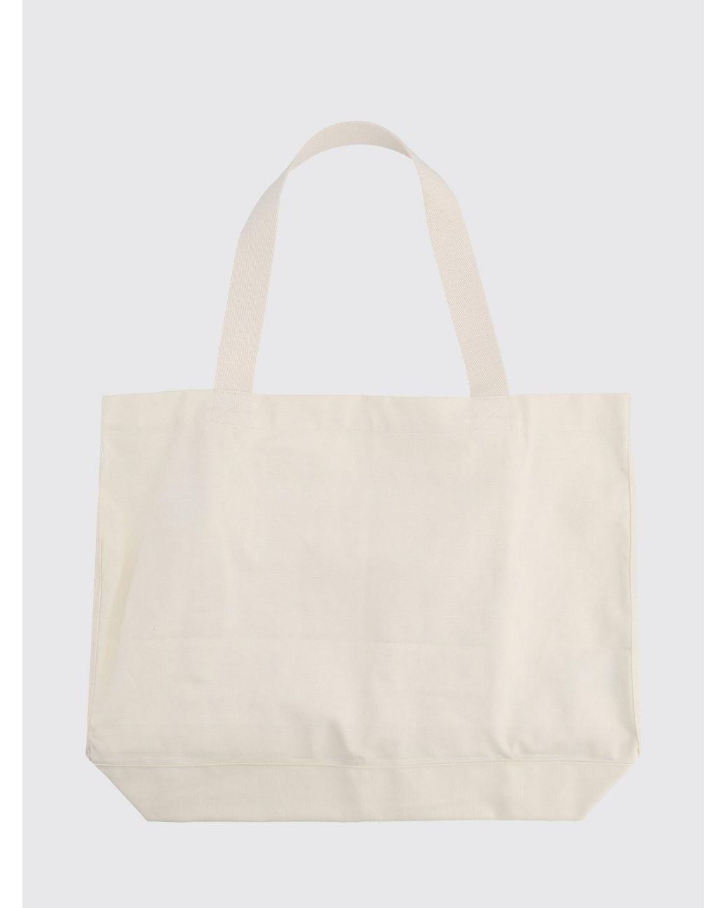 Maison Kitsuné Natural Maison KitsunÉ Large Cotton Canvas Tote Bag With Contrast Logo