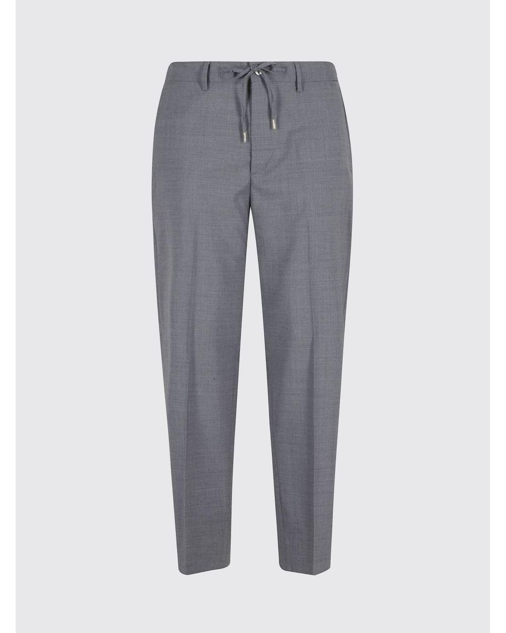 Briglia 1949 Gray Wool Drawstring Trousers for men