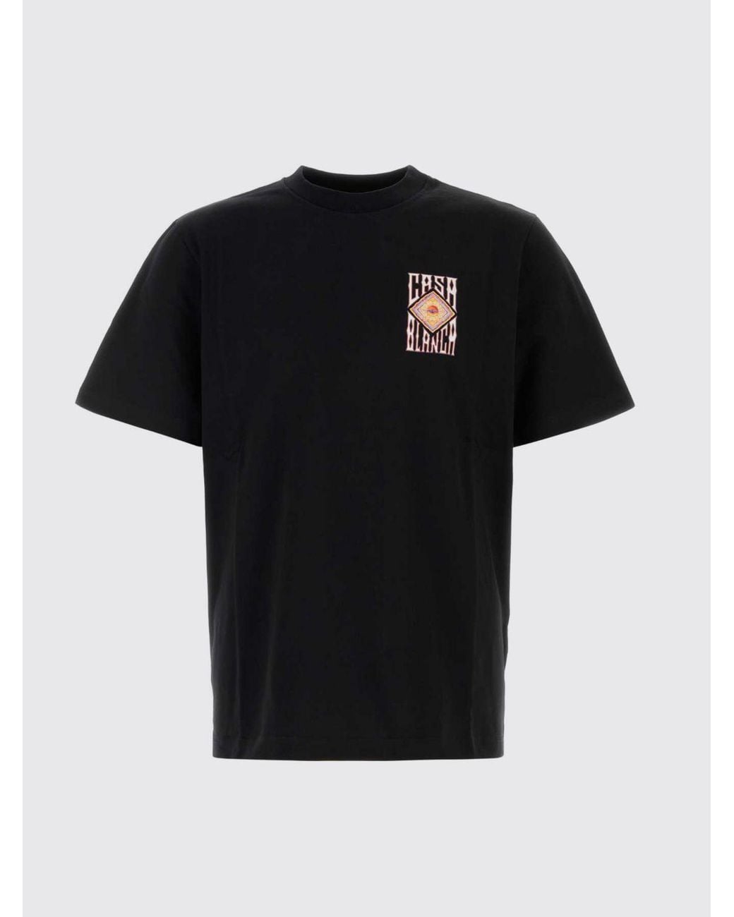 Casablanca Black Graphic Print Organic Cotton Crew-Neck T-Shirt for men