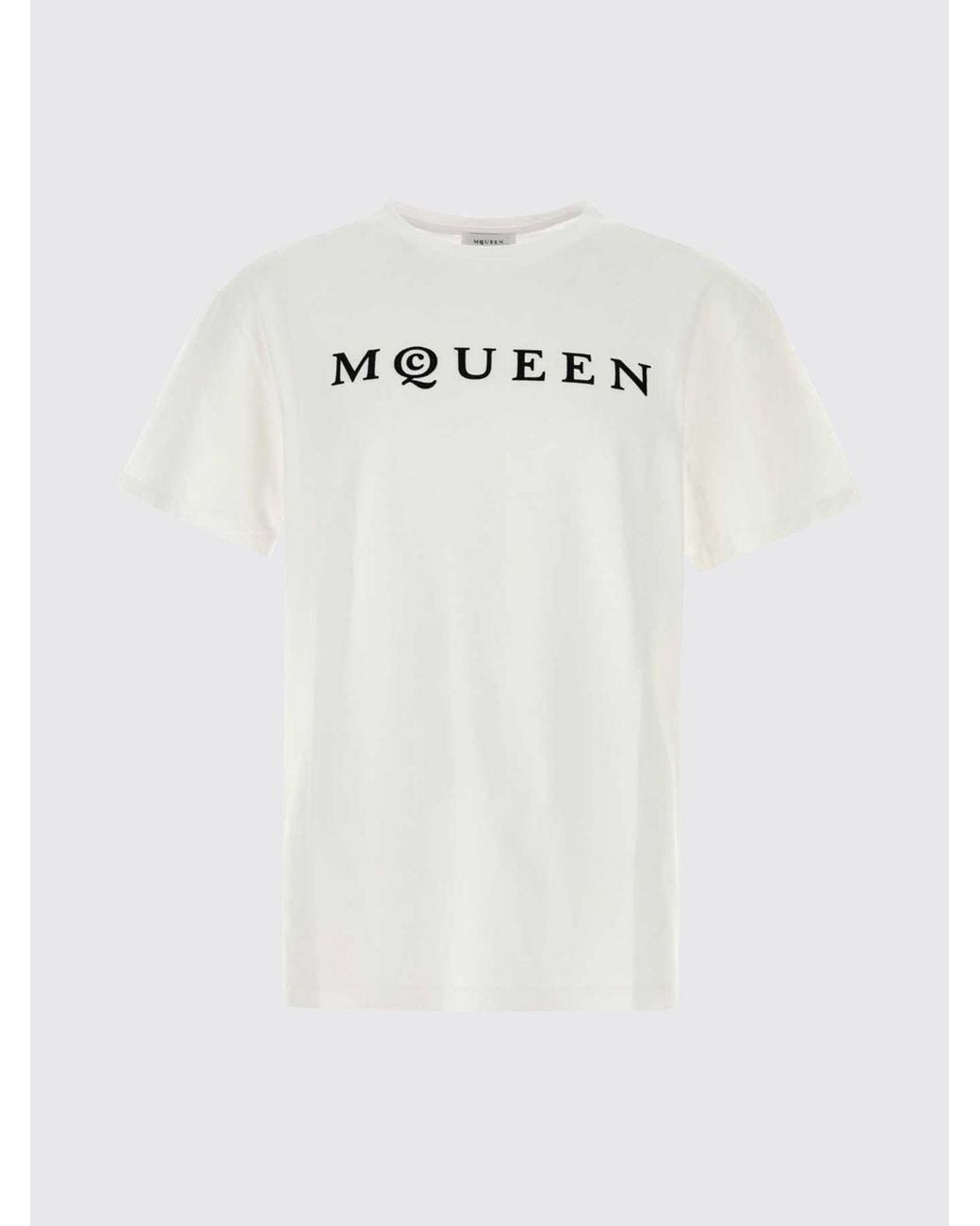 McQueen White Logo Cotton T-Shirt for men