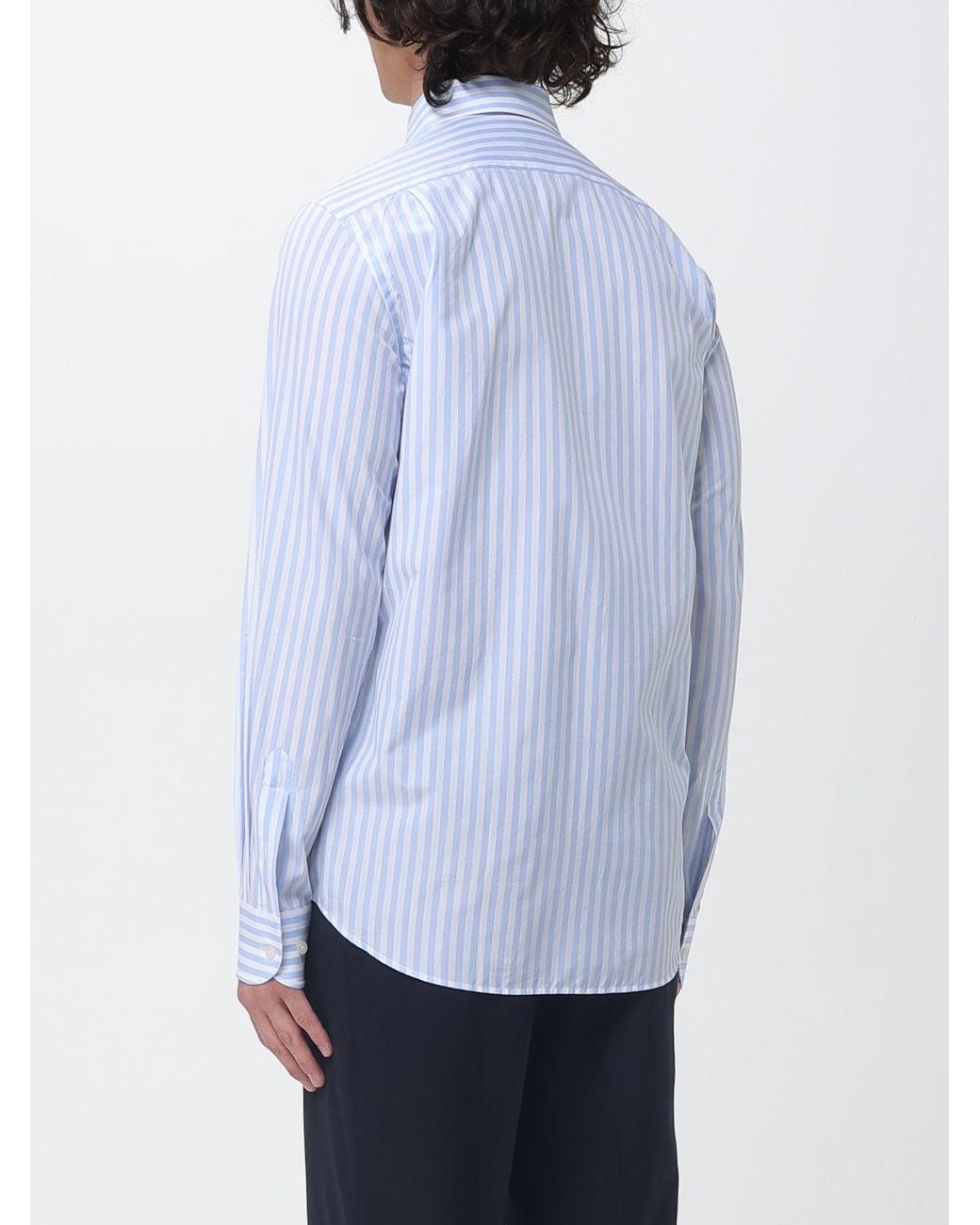 Paul & Shark Blue Paul &Amp Shark Striped Cotton Shirt for men