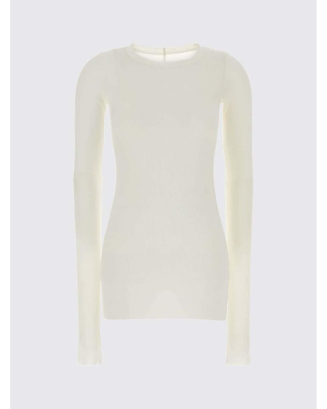 Rick Owens White Slim Fit Long-Sleeved Top