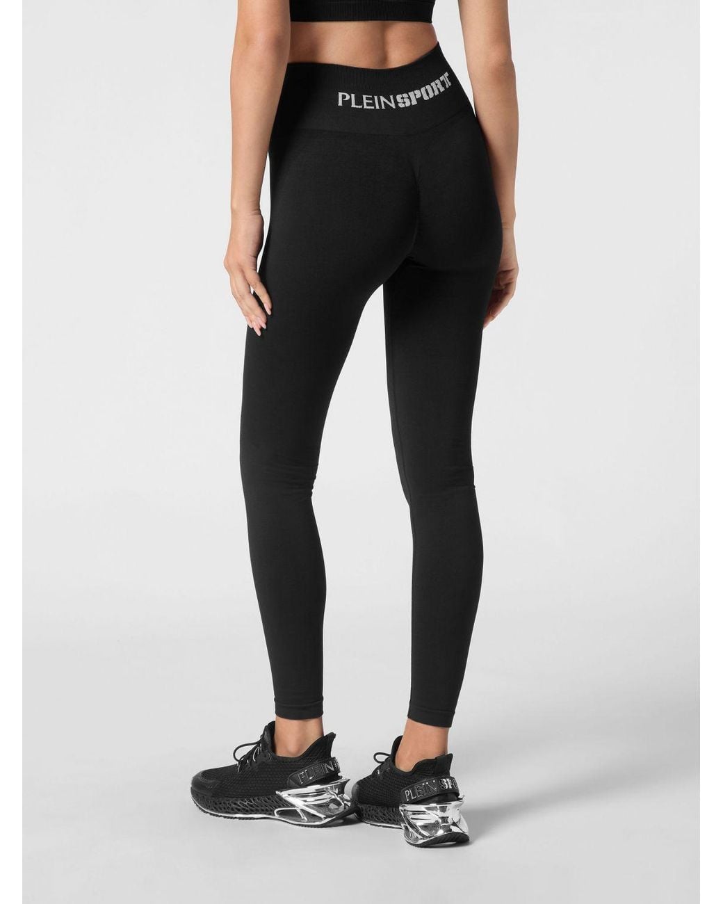 Philipp Plein Black Technical Stretch Fabric Leggings