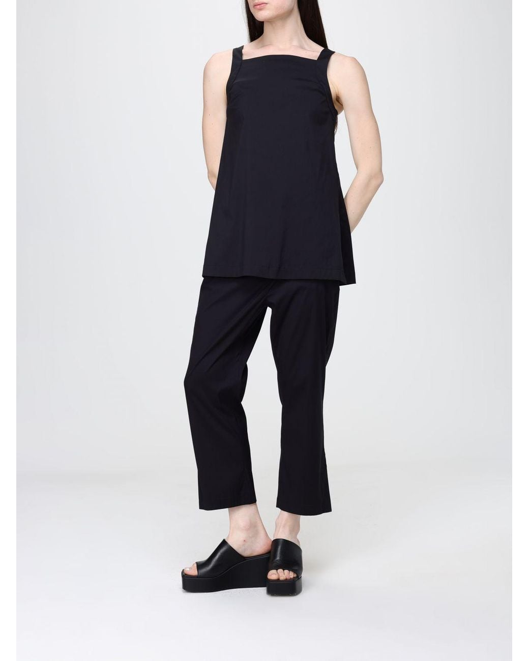 Max Mara Blue Straight-Neck Off-Shoulder Top