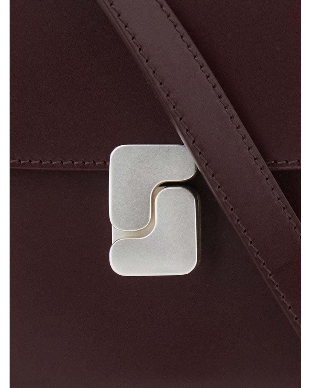 Soeur Purple Bellissima Smooth Leather Mini Crossbody Bag With Buckle