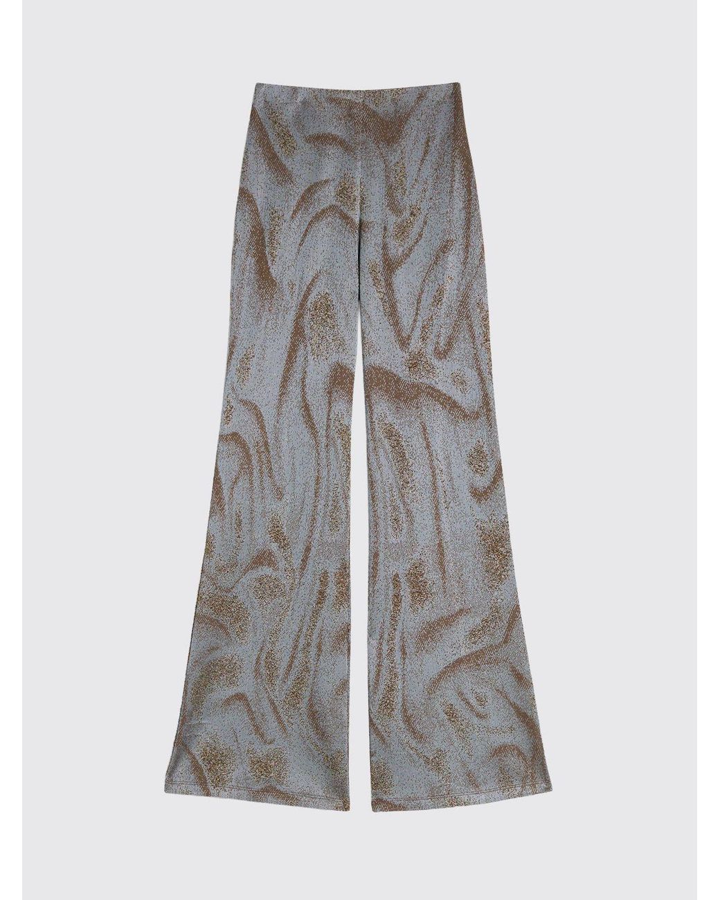 MACCAPANI Gray Easy Printed Flared Trousers