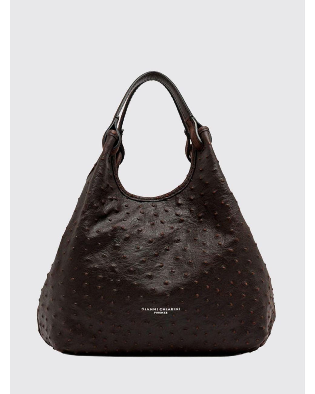 Gianni Chiarini Black Dua Leather Handbag With Double Handle And Magnetic Closure