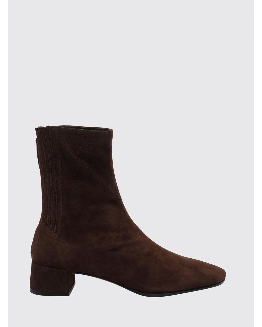 Aquazzura Brown Saint Honorè Suede Chelsea Boots With Tapered Toe