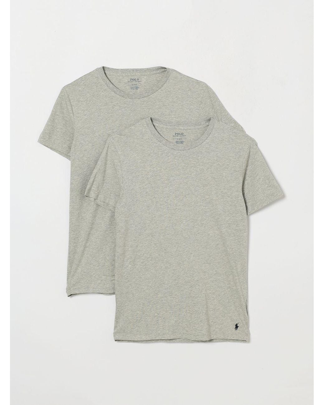 Polo Ralph Lauren Gray Set Of Two Stretch Cotton Crew-Neck T-Shirts for men