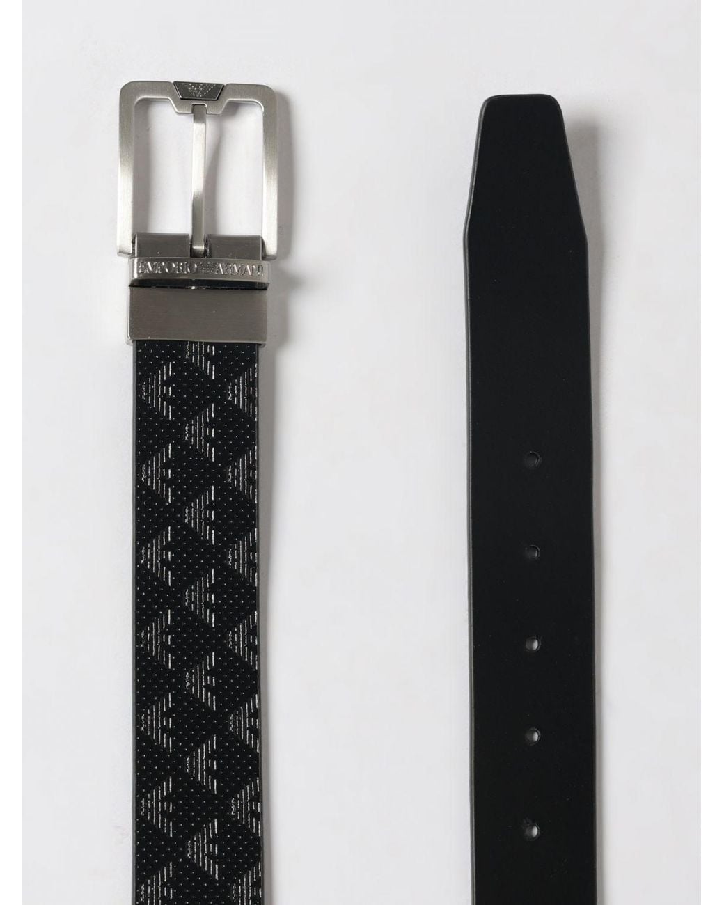 Emporio Armani White Leather Belt With Logo for men