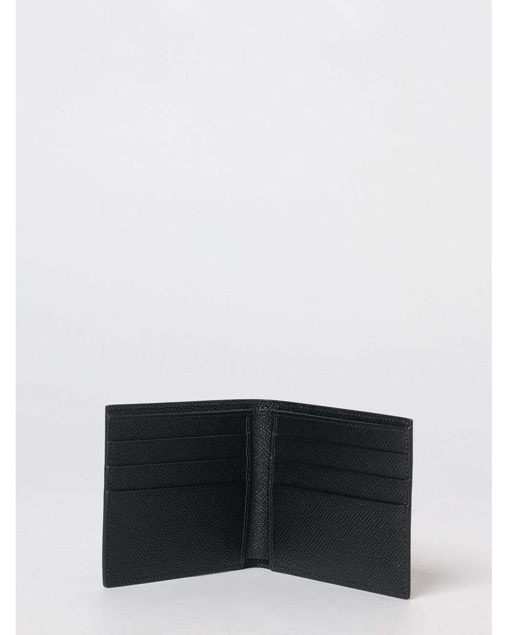 Dolce & Gabbana White Dolce &Amp Gabbana Grained Calf Leather Bifold Wallet With Logo