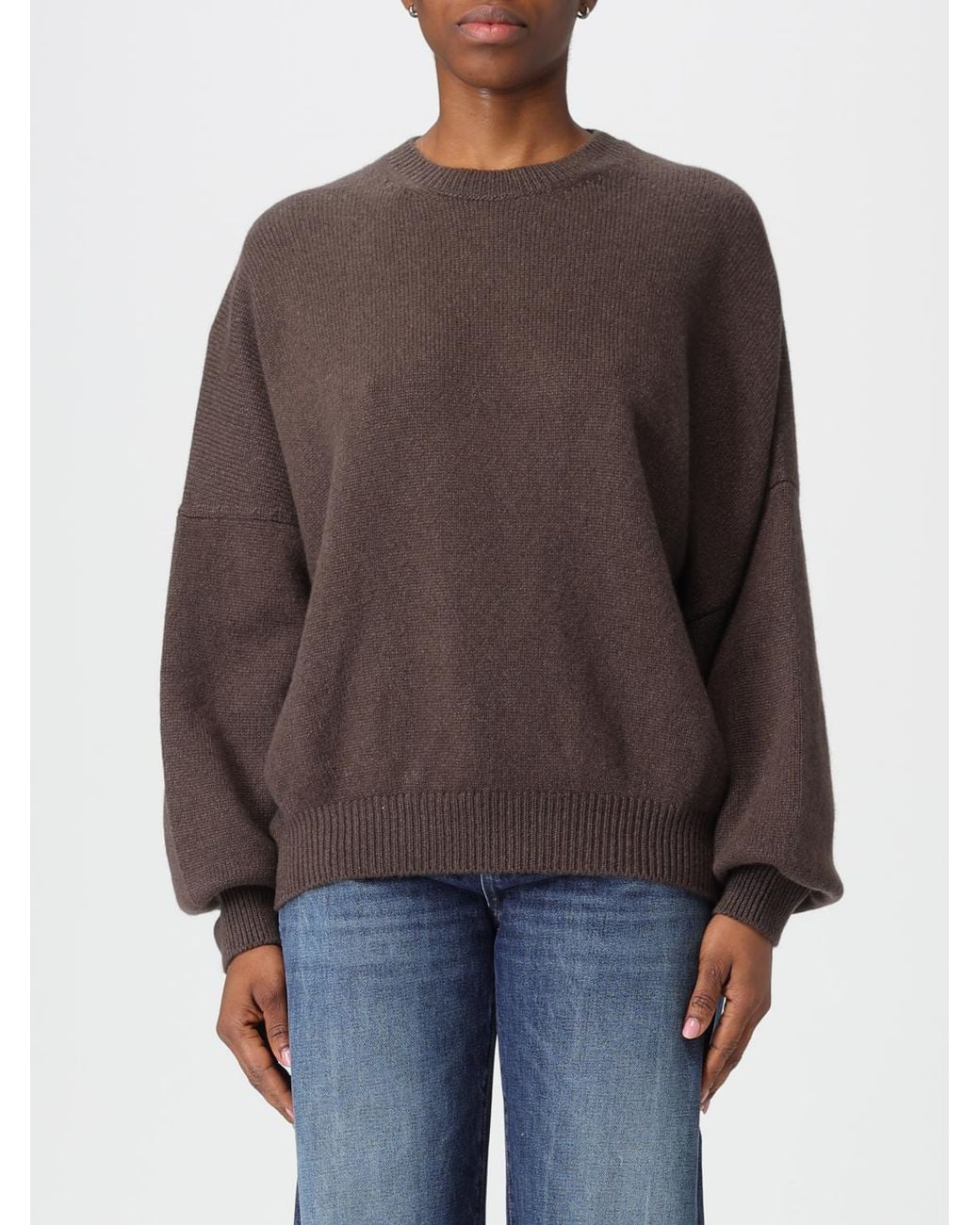 Khaite Brown Cashmere Crew Neck Sweater