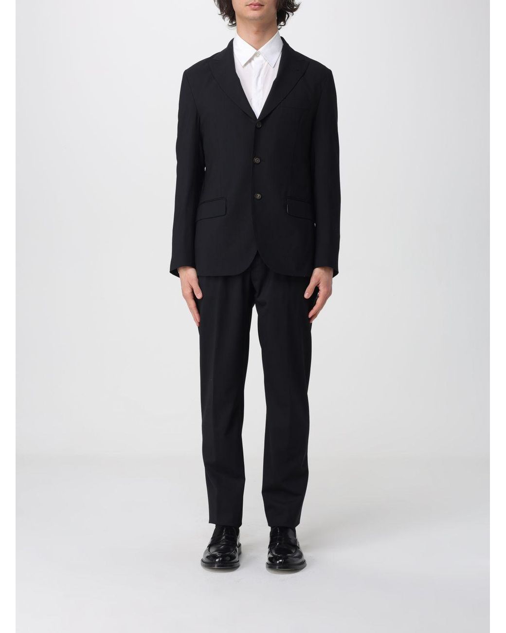 Eleventy Black Single-Breasted Stretch Wool Suit for men