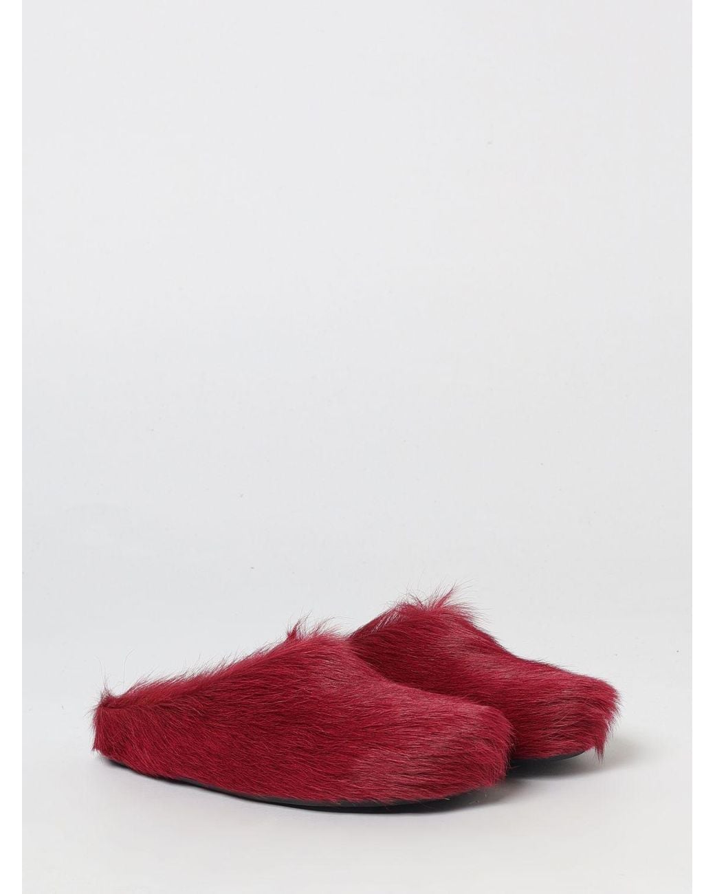 Marni Red Fur Sabots for men