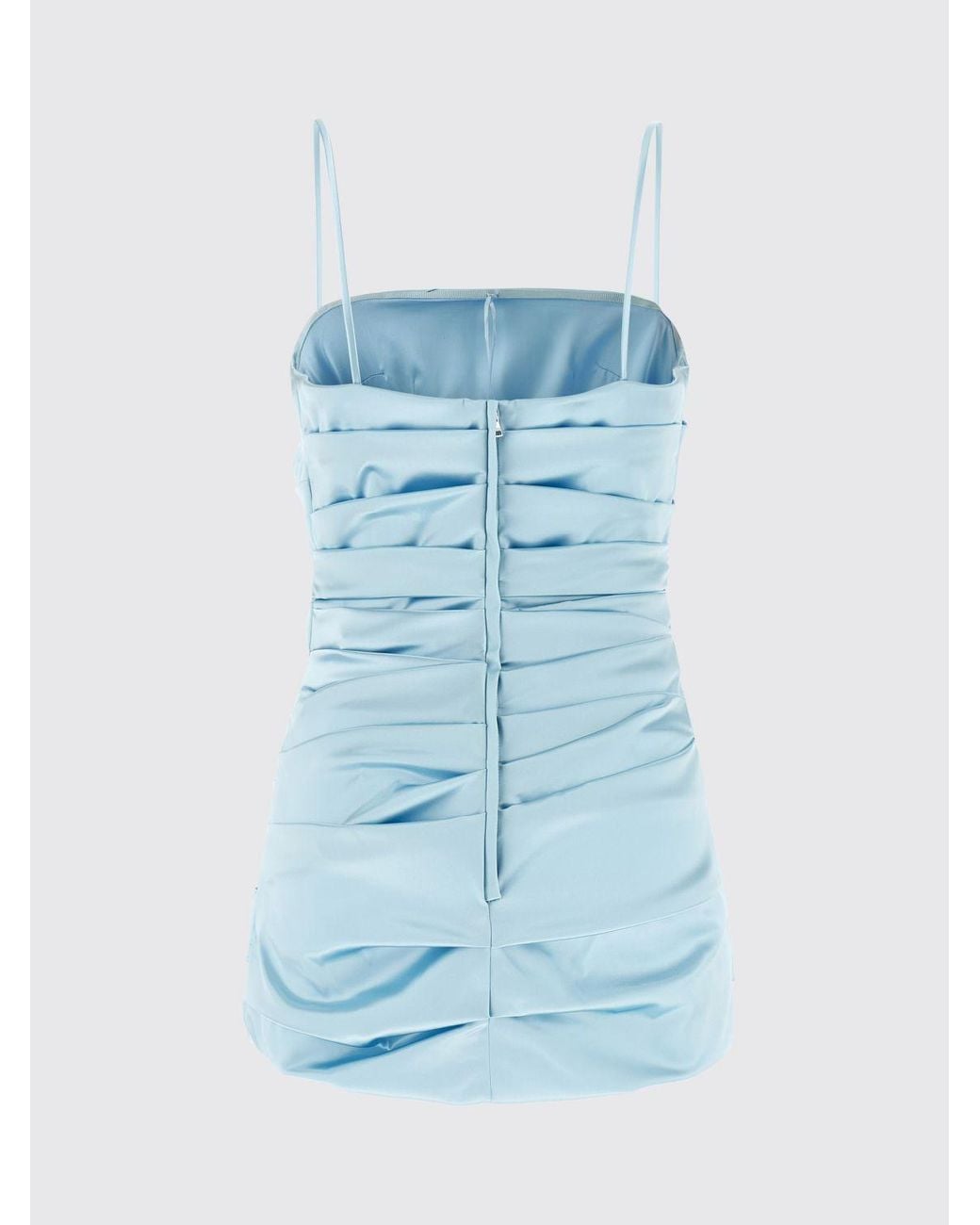 Dolce & Gabbana Blue Dolce &Amp Gabbana Draped Satin Mini Dress