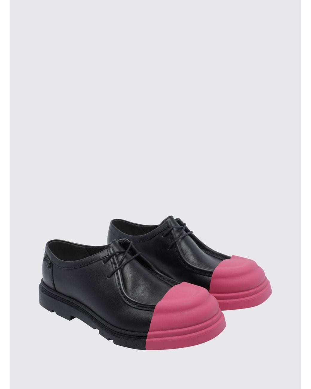 Camper White Junction Bicolour Leather Derby Shoes With Round Toe