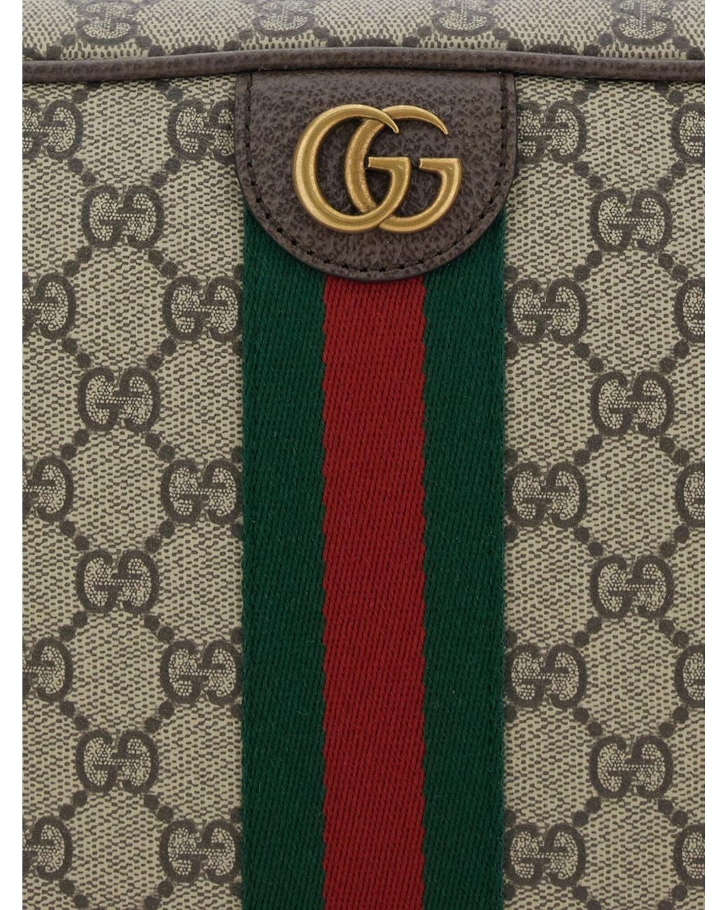 Gucci Gray Ophidia Gg Supreme Canvas Camera Bag With Web Stripe for men