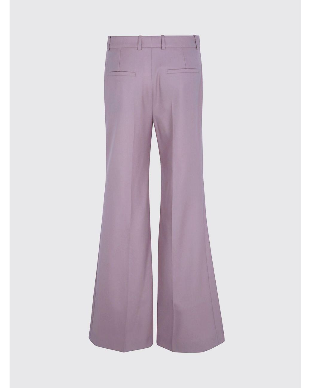 Chloé Purple Chlo&Eacute Wide-Leg Pleated Cotton Trousers With Mid-Rise Waist