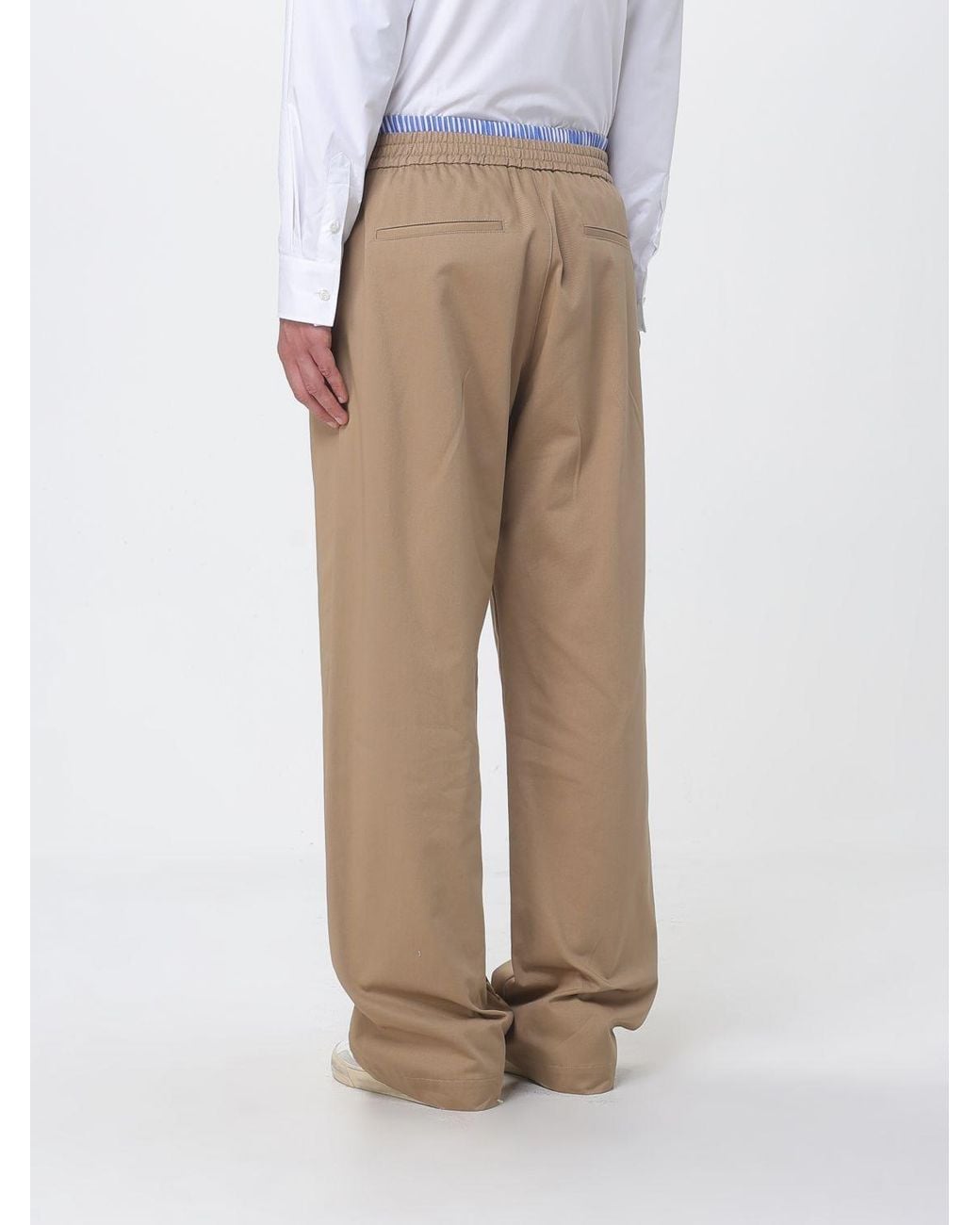 MSGM Natural Jersey Wide Leg Trousers for men